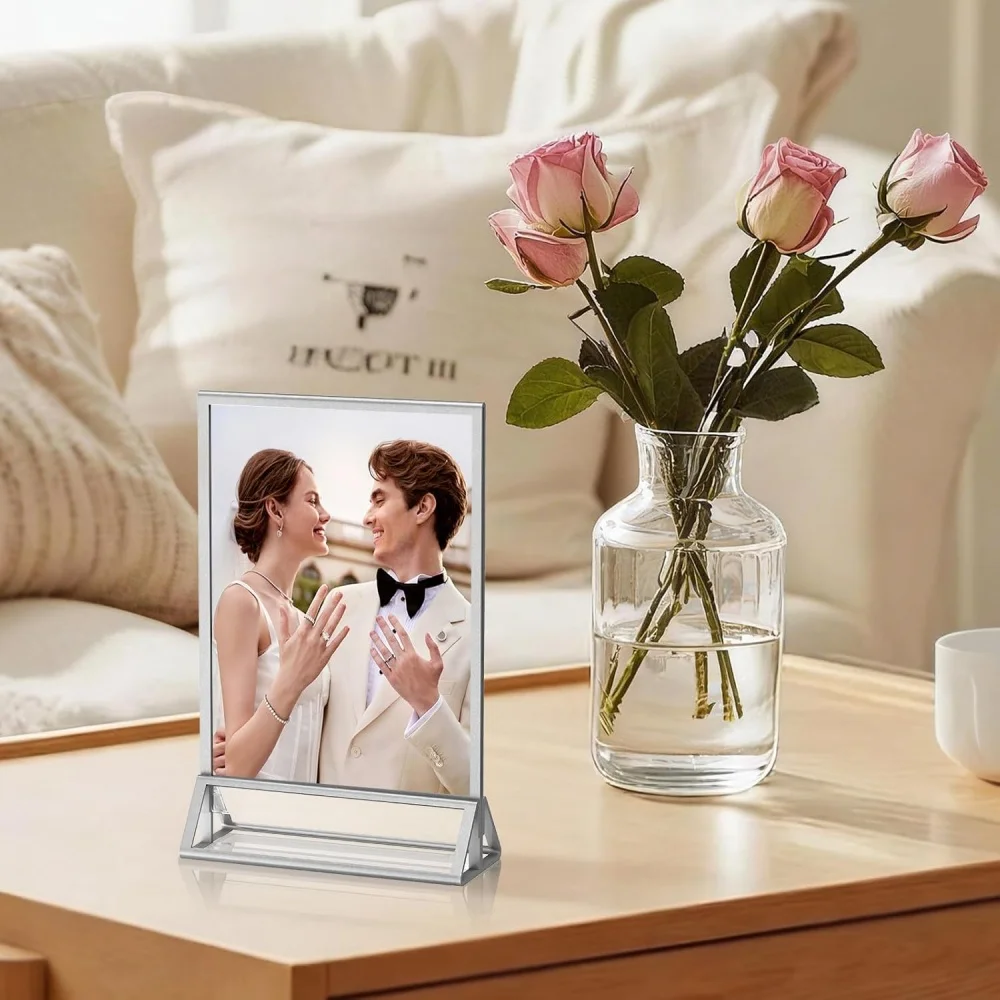 6 Pack Acrylic Sign Holder Double-Sided Picture Frames