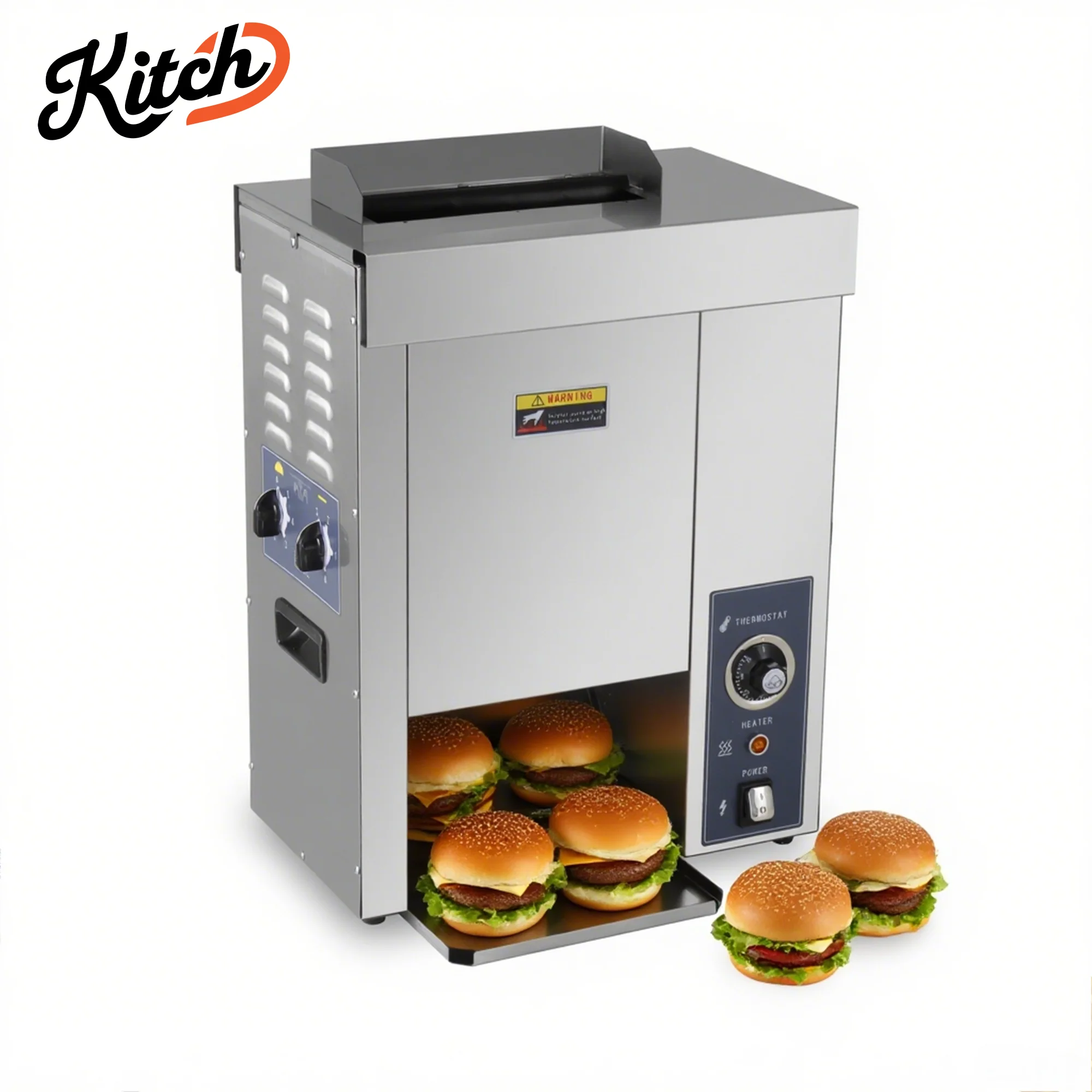 Popular Vertical Hamburger Machine 50 Pcs/ Min Quick Brewing Bun Toaster Electric Conveyor Toaster For Burger Shop