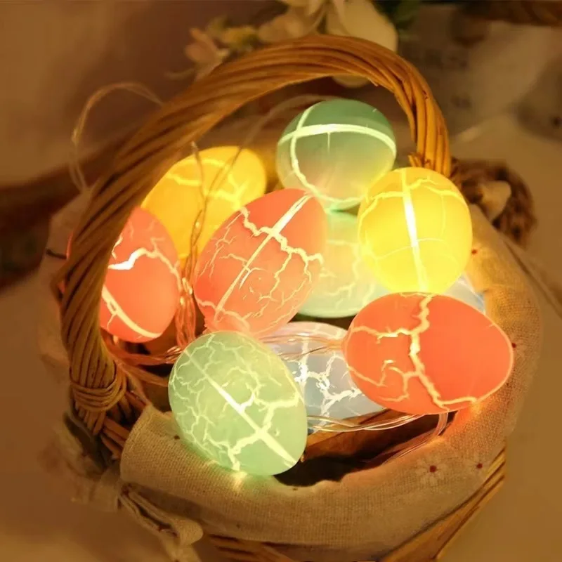 1-5PCS Cracked Egg Design LED Easter String Lights Holiday Decor for Party Birthday Yard Indoor Festival Celebration Lighting