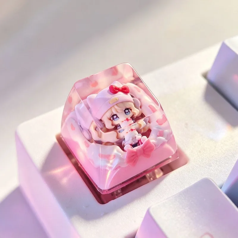 Game Overwatch Kiriko Juno Keycaps Cute 3D Cake Profile DIY Keycap for Mechanical Keyboard Cosplay Doujin Gifts