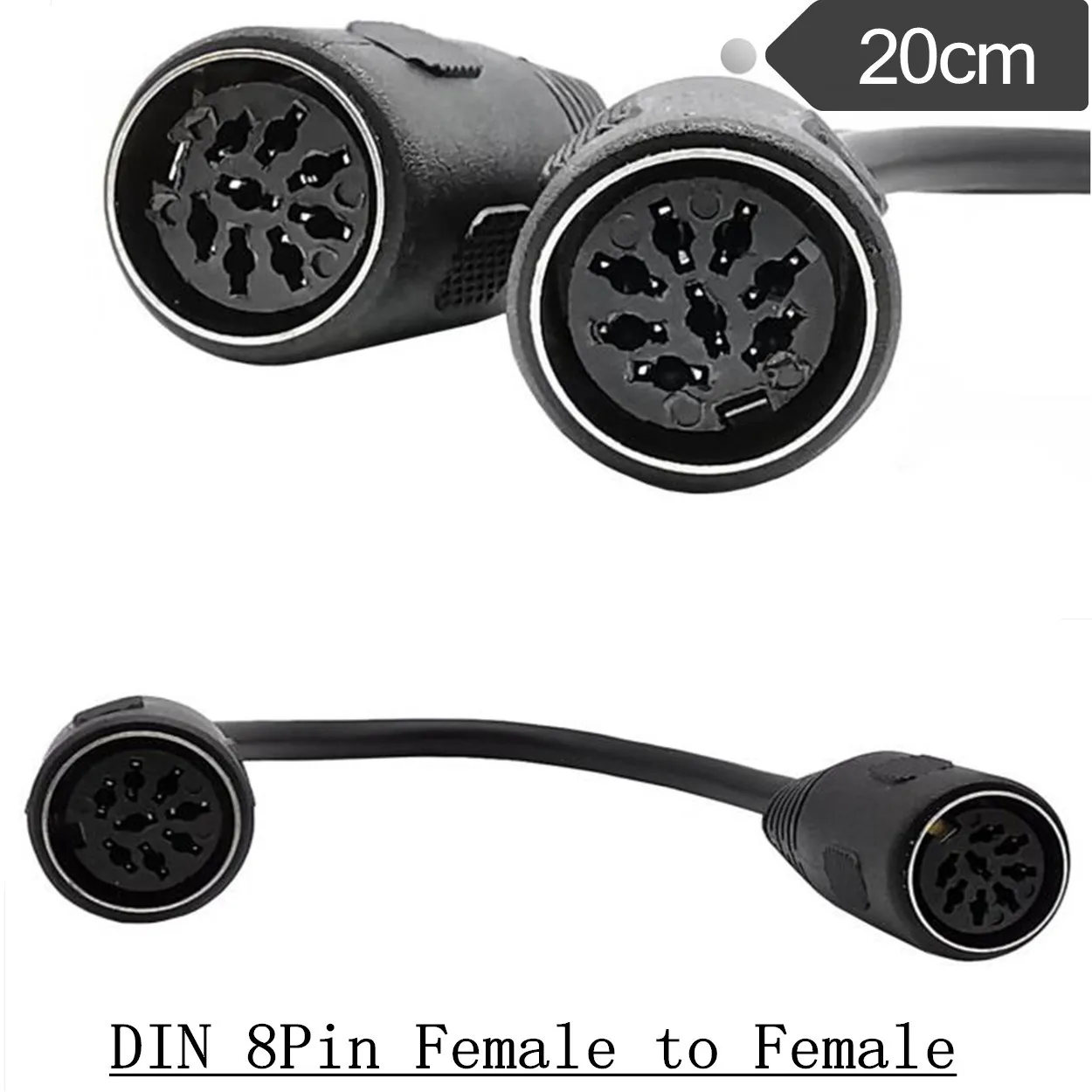 8 Pin Din Female To Female Speaker Audio Cable 8pin-8pin  0.2m