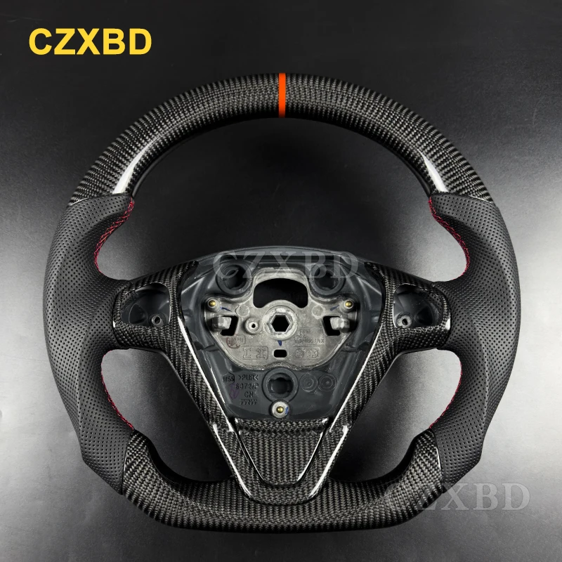 Red Marker For Ford Fiesta ST180 MK7 MK7.5 2009-2016 Real Carbon Fiber Steering Wheel Customized