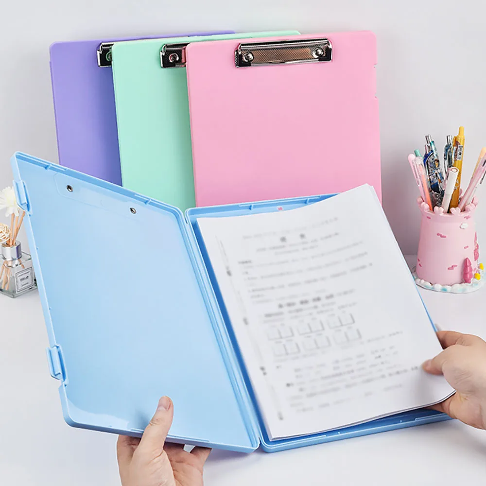 Office clip writing board, A4 file storage box, 2-in-1 function, multi-color optional, student test paper storage