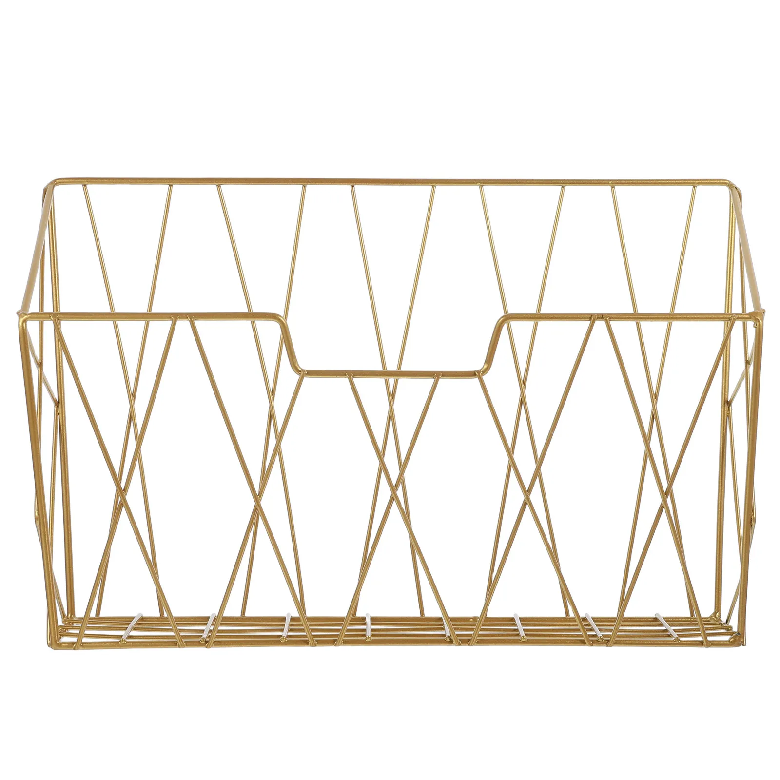 Metal Wall Mounted Magazine Holder Gold Decorative Wall Hanging Organizer for Office Home Storage Newspaper File Rack