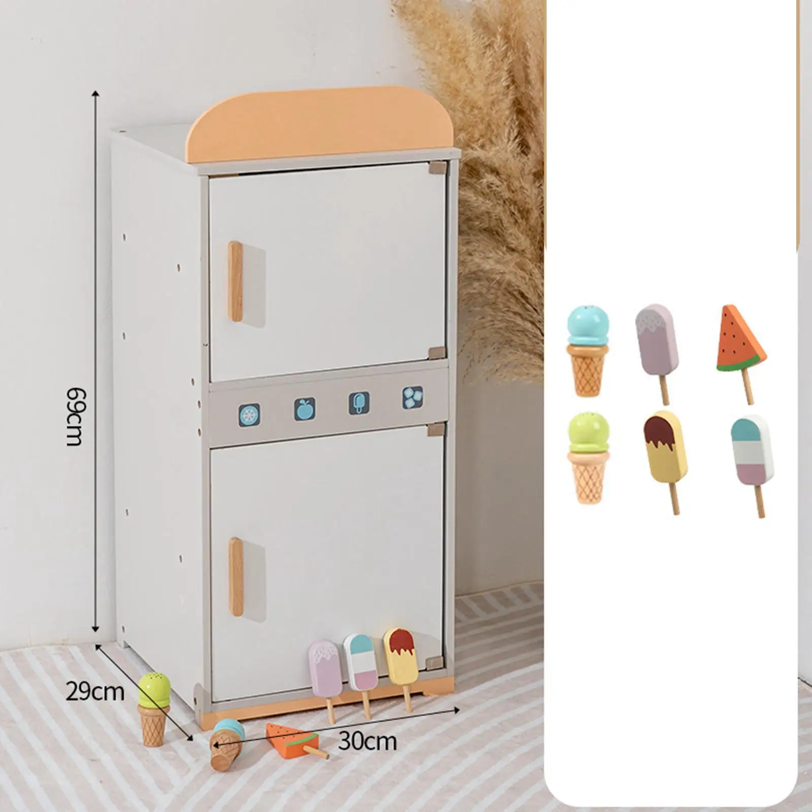 Kids Fridge Plays Set Home Refrigerator Toy Realistic Kids Fridge Pretend Play Set Refrigerator Toy Girls and Boys Toddlers