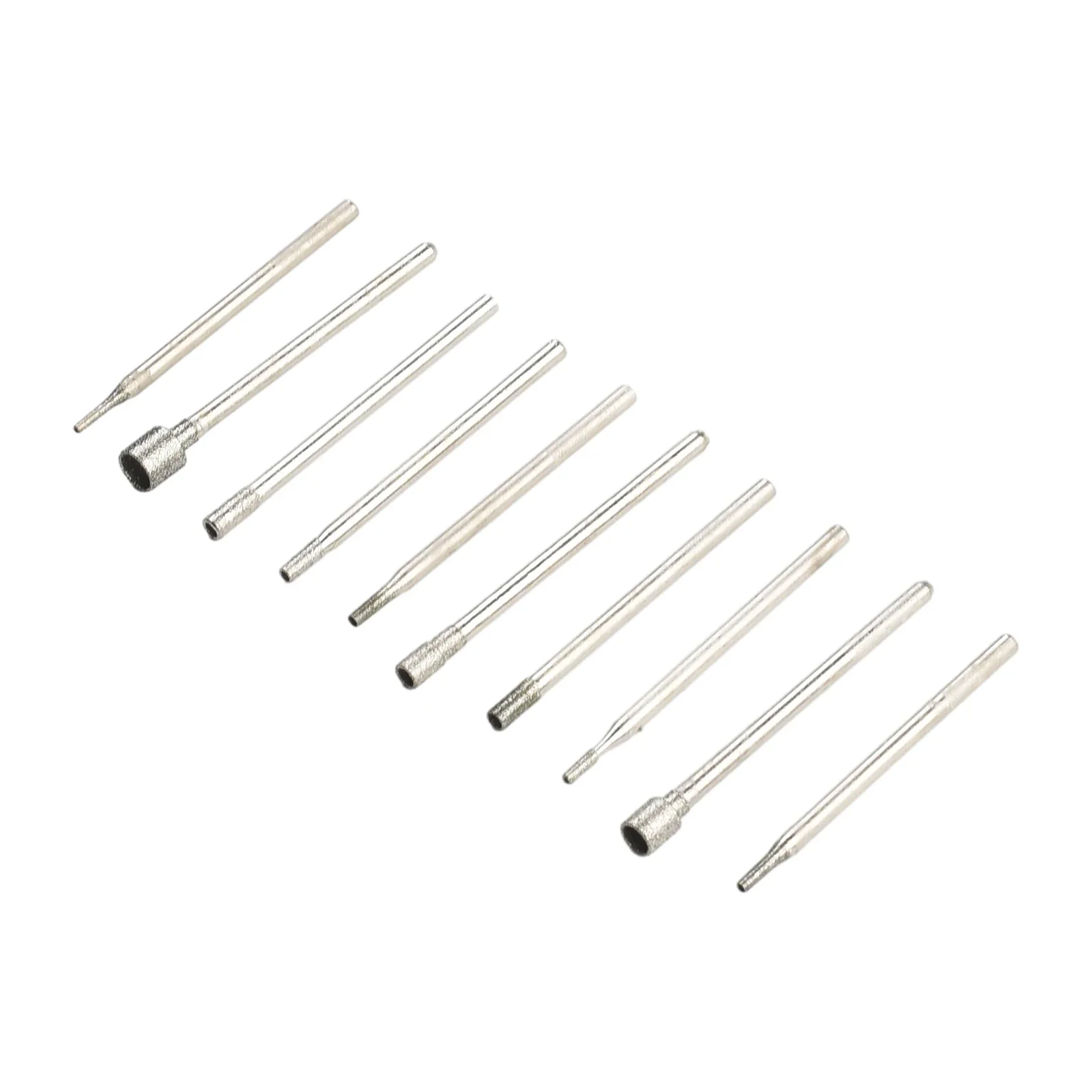 برقی گرائنڈر لوازمات کے لیے 10 پی سی ایس ڈائمنڈ بر کور بٹس گرائنڈنگ ہیڈ 0.8-5 ملی میٹر ڈبلیو/ 2.35 ملی میٹر شینک روٹری ٹول