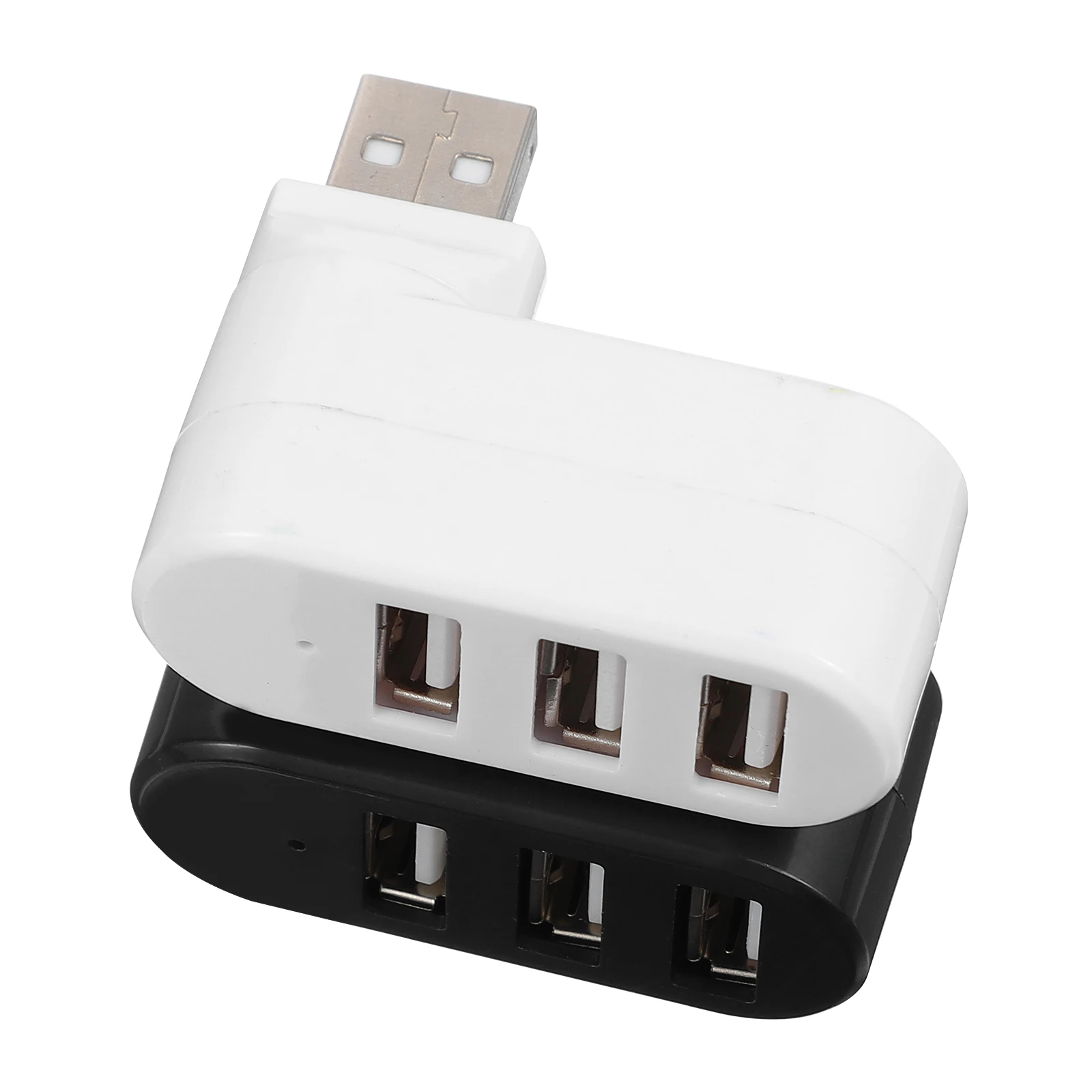 

2 Pcs USB Hub 2.0 Adapter Splitter Black White Laptop Expander 3 Ports High Speed Data Transmission Charging Simultaneously