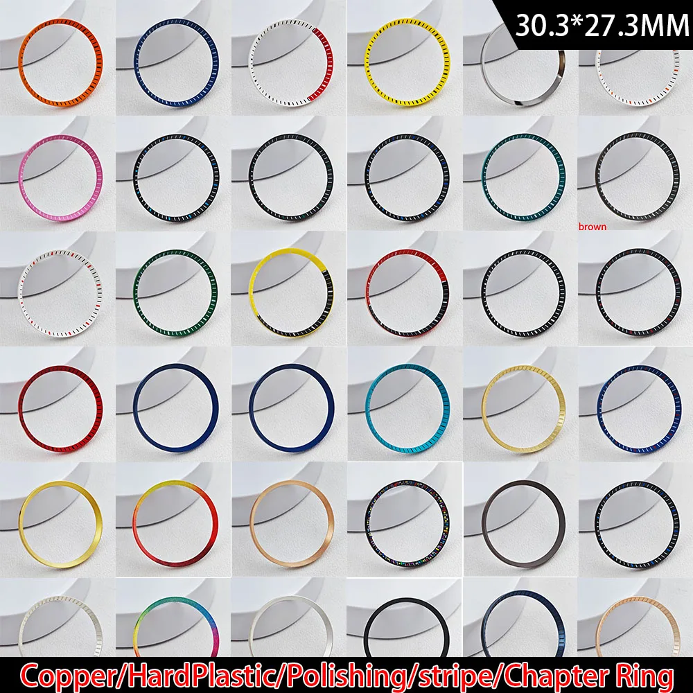 

Mod 30.3*27.3mm Copper/Plastic/Polished Watch Chapter Ring Installation Fits SRPD For NH35 NH36 Movement Watch Cases RepairParts