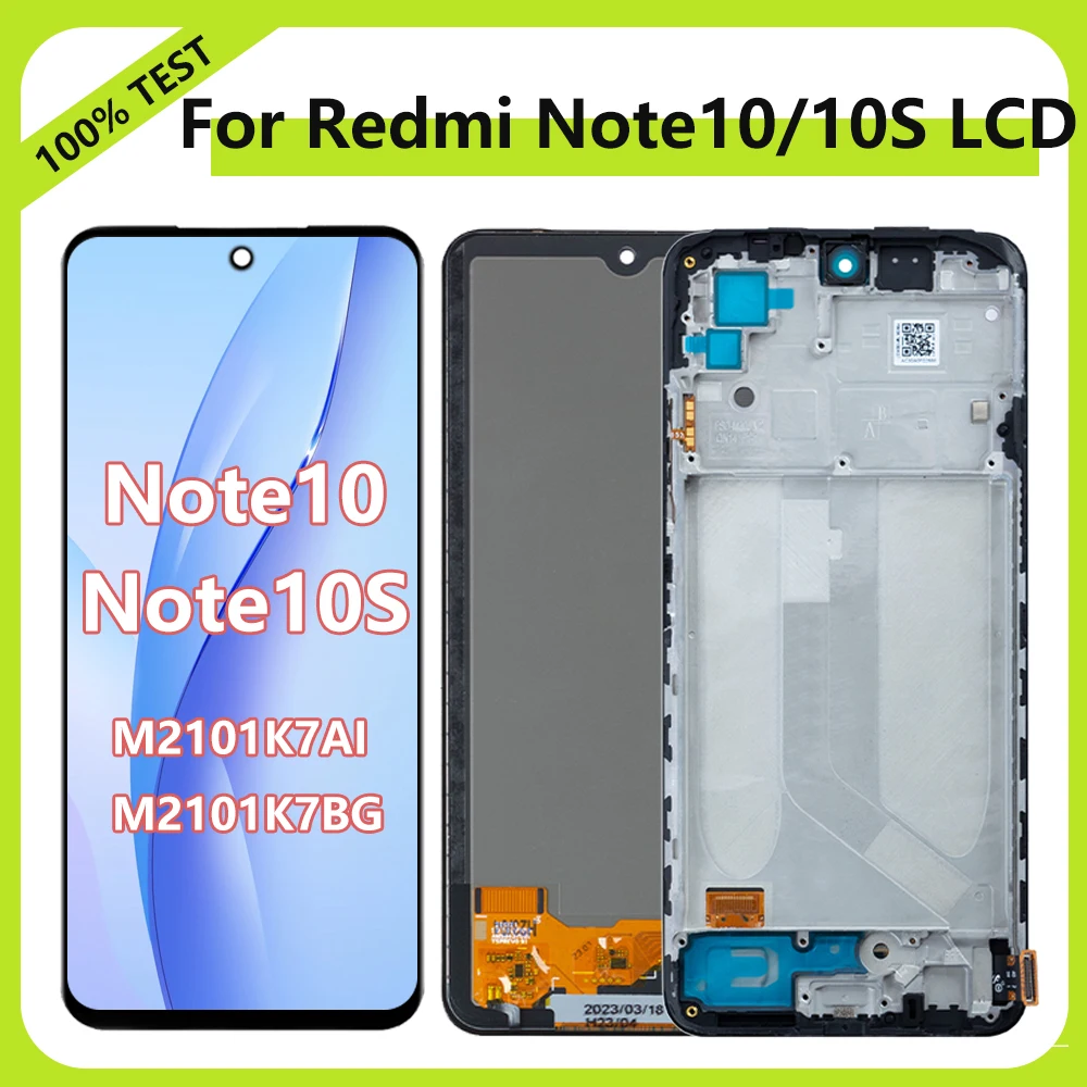 TFT Note10 Display Screen For Xiaomi Redmi Note10 4G 10S M2101K7AI M2101K7BG LCD Display with Touch Screen Digitizer Replacement