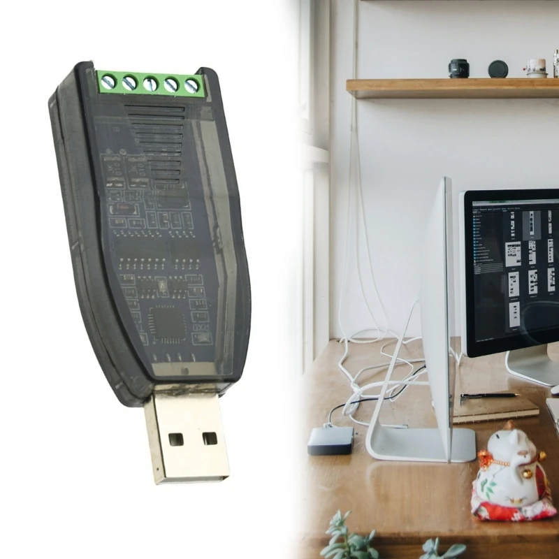 High Performances USB to RS485 Converter Compatible for Win8/10 Shock Resistant Plastic Shell Stable Data Transfer 83CF