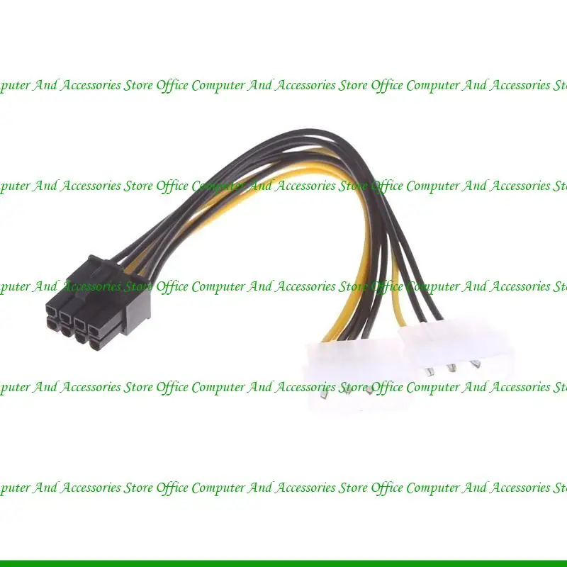 U55c 7 polegadas 2 x Molex 4 pinos a 8 pinos PCI para placa vídeo expressa PCI-E ATX PSU Power Converter Cable-Molex para 8