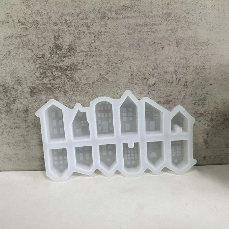 Pratico stampo per decorazione della casa Stampo in silicone per gioielli a forma piccola casa con finestra