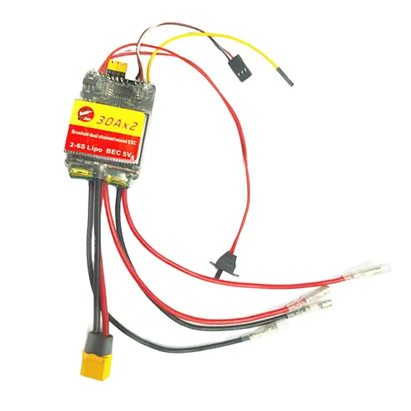 【MUST-HAVE】PWM Signal Input 30A Dual-Channel Brushed Motor ESC Electronic Speed Controller For RC Cars Boats Tracked Vehicles