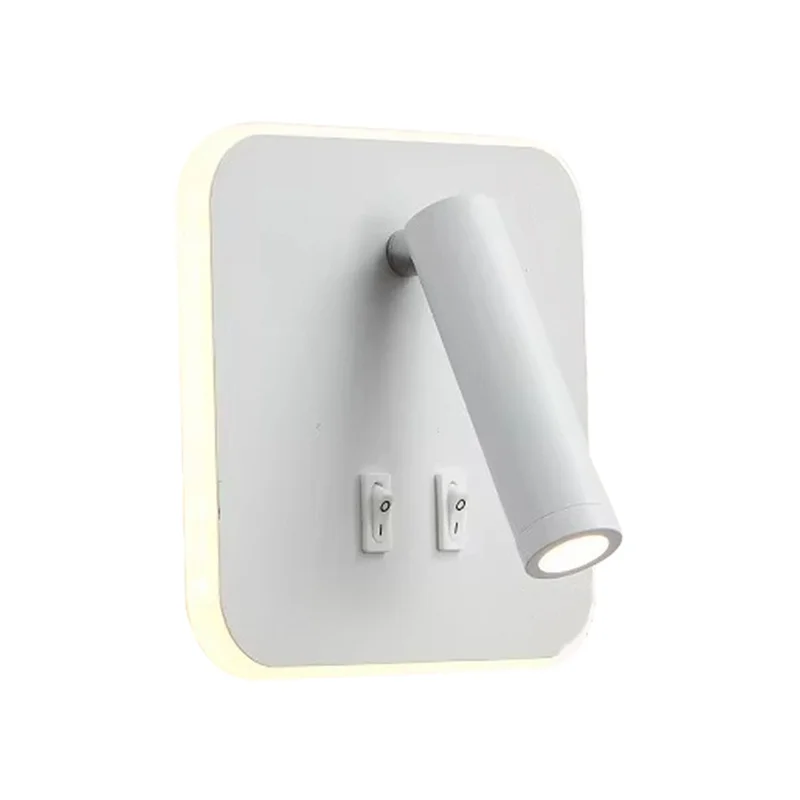 

A69erotatable LED Wall Mounted Reading Light With Switch And USB Port Bedside Wall Lamp Wall Sconce Spotlight For Bedroom