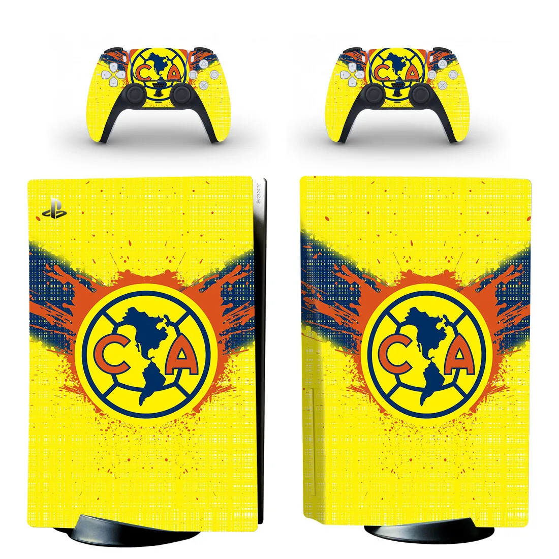 Mexico Football Club America PS5 Disc Skin Sticker Decal Cover for Console and 2 Controllers PS5 Disk Skin Sticker Vinyl