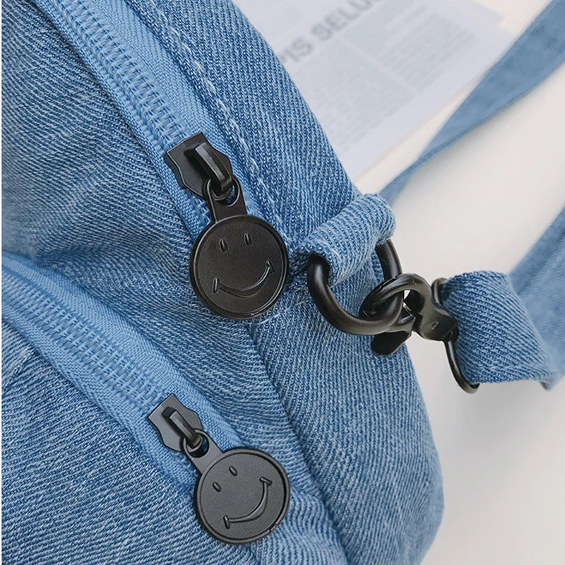 Denim Canvas Hat Shape Bag For Women Girls Messenger Bags Crossbody Bags Money Phone Pockets Girls Small Bags