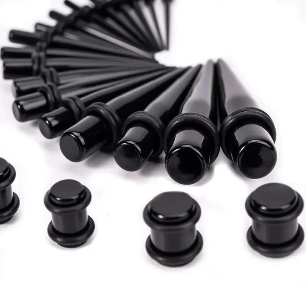 50pcs Ear Gauges Expanders Unisex Acrylic Ear Plugs Cone Auricle Puncture Jewelry Comfortable Piercing Earrings
