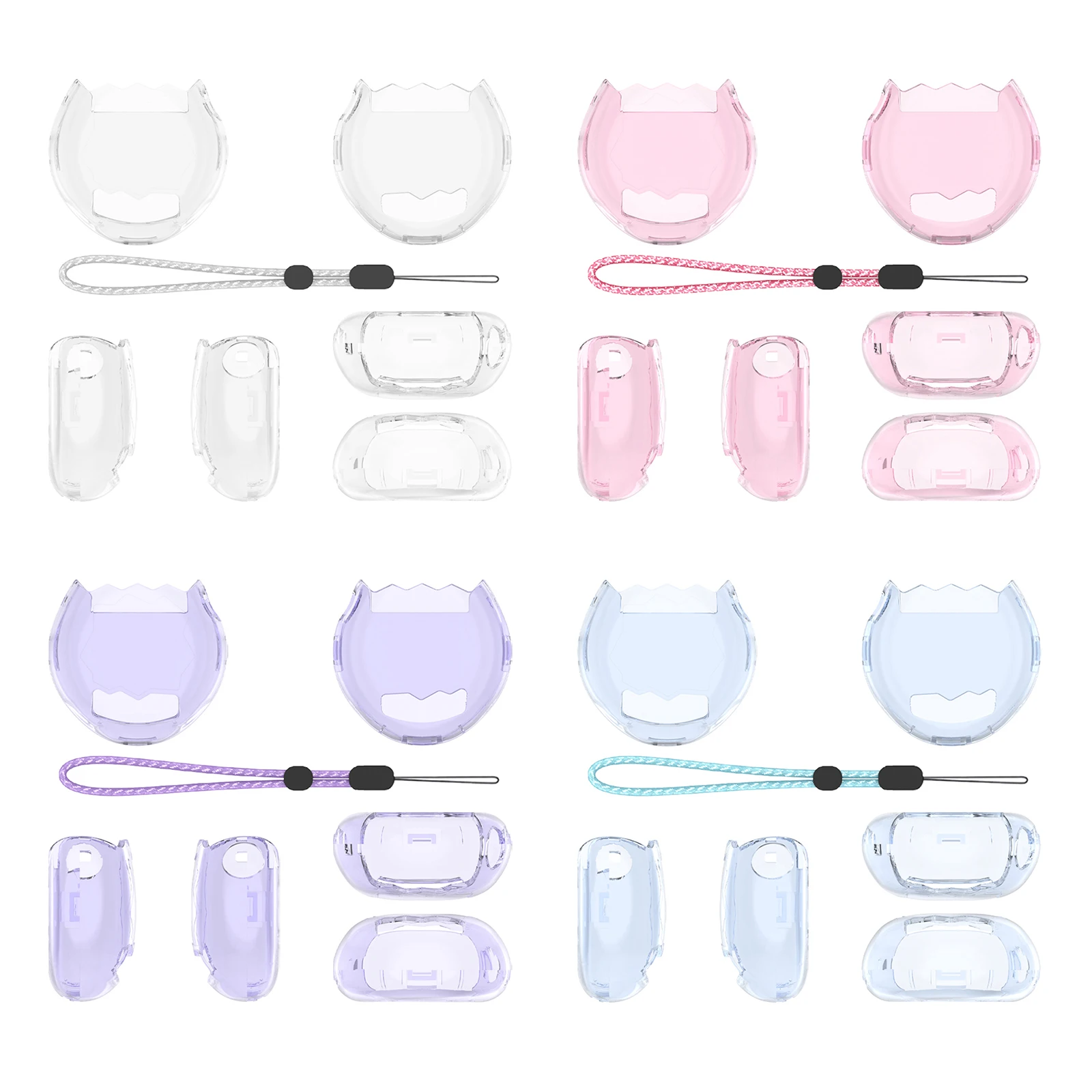 

Protective Case with Lanyard Transparent Case Cover Anti-Scratch Clear Cover for Tamagotchi Paradise Digital Pet