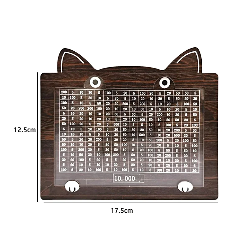 Banca di immagazzinaggio di denaro in legno riutilizzabile da 1 pezzo con obiettivi Scatola di risparmio di denaro per gatti Scatola di immagazzinaggio di monete per adulti e bambini