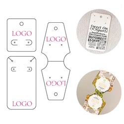 100pcs White Black Brown Kraft Paper Personalize Logo Custom Jewelry Card Earrings Necklace Bracelet Holder Display Pacakging