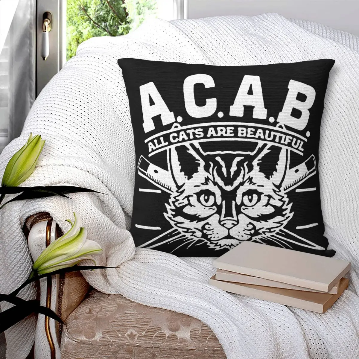 Acab All Cats Are Beautiful 1 Pillowcase Cushion Modern Zipper Anime Pillow Home Decor Customizable