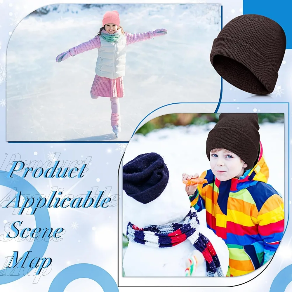 200 Pack Christmas Operation Kids Winter Beanies Knitted Bulk Child Warm Cold Weather Hat Thick Assorted Color