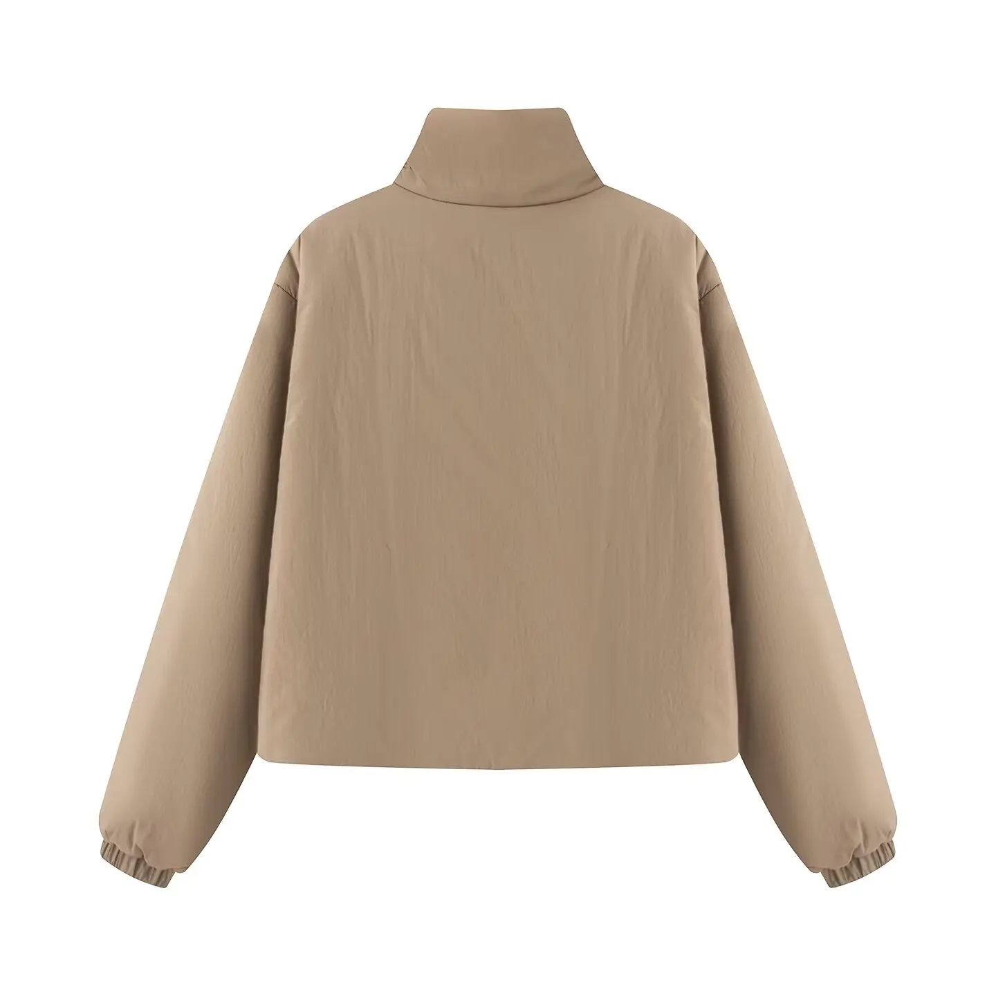 KONDALA Women Vintage Casual Thin Padding Jacket Sport Style Stand-Collar Zipper Jacket 2026 Autumn Trendy Commute Lady Jacket