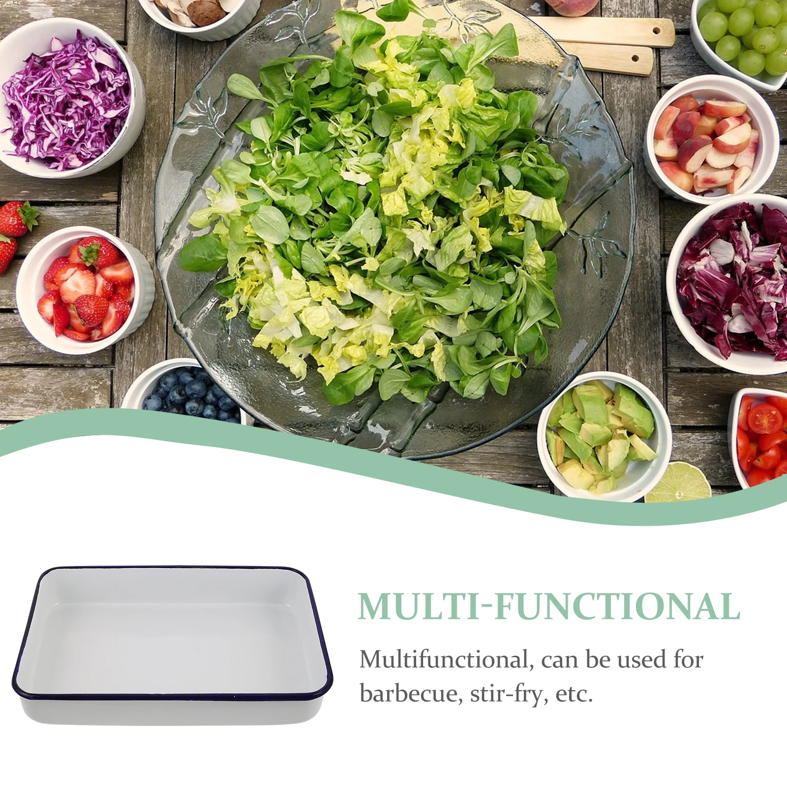 

Nostalgia Enamel Baking Pan Tray Roasting with Lid Bake Tins for Carbon Steel Cookware