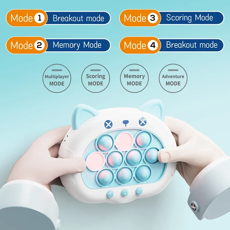 Cartoon Quick Press Game Console Cute Animal Shape Multiple Breakthrough Memory Modes Parent-Child Interaction Stress Relief Toy