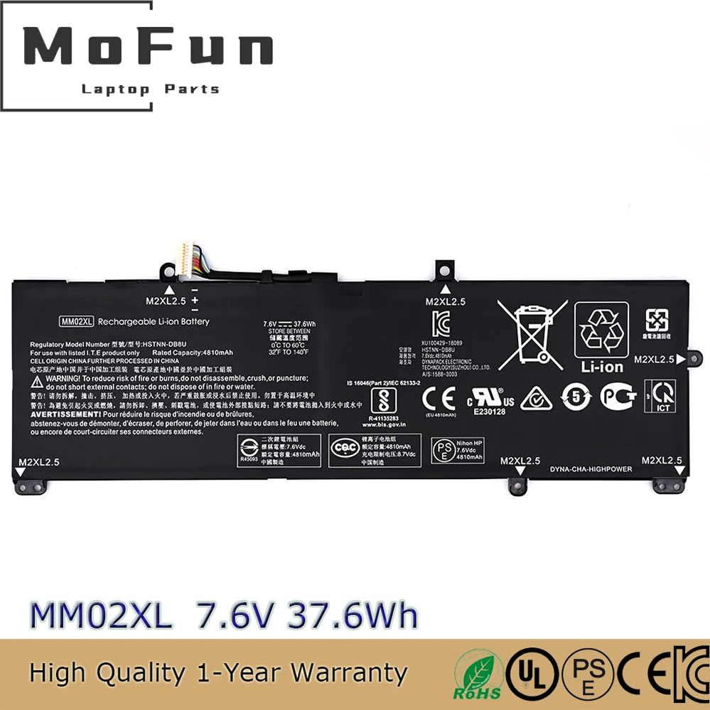 Original MM02XL 7.6V 37.6Wh Notebook Battery for HP Pavilion 13-AN HSTNN-IB8Q L27868-2D1 L28076-005
