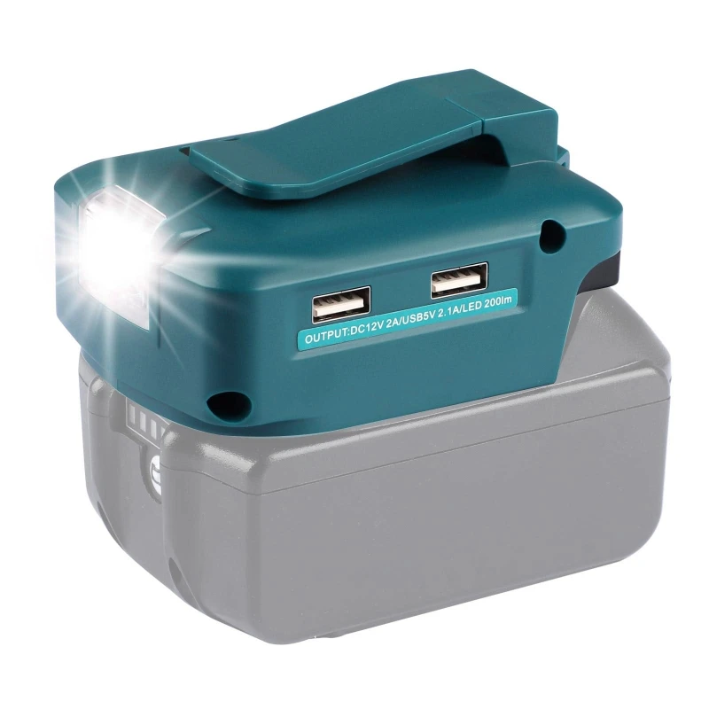 

Converter Port Adapter Power Source Charger USB Type-C With LED Light Spotlight Outdoor Flashlight For Makita 14.4V 18V Battery