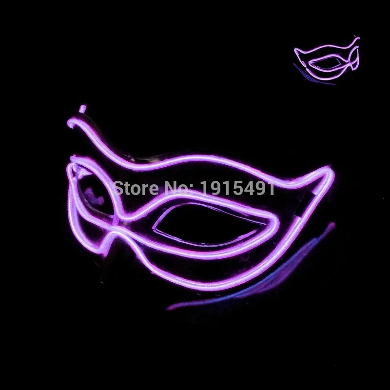 Halloween 10 Colors LED  Neon El Wire  Mask Cosplay  Luminous Fox Mask Dance Party  Dress Accessories