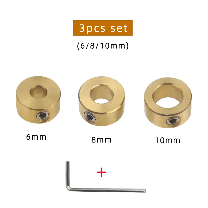3-12mm Boor Gereedschap Messing Diepte Stop Kragen Ring Positioner Ring Met Inbussleutel Voor Houtbewerking boor Locator Gereedschap - afbeelding 1