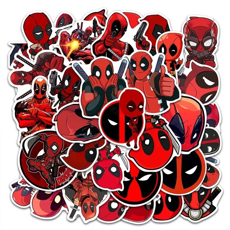 Cartoon Marvel Deadpool Stickers for Kids DIY Graffiti Skateboard Luggage Decal Cool Waterproof  Sticker Fun Classic Toys