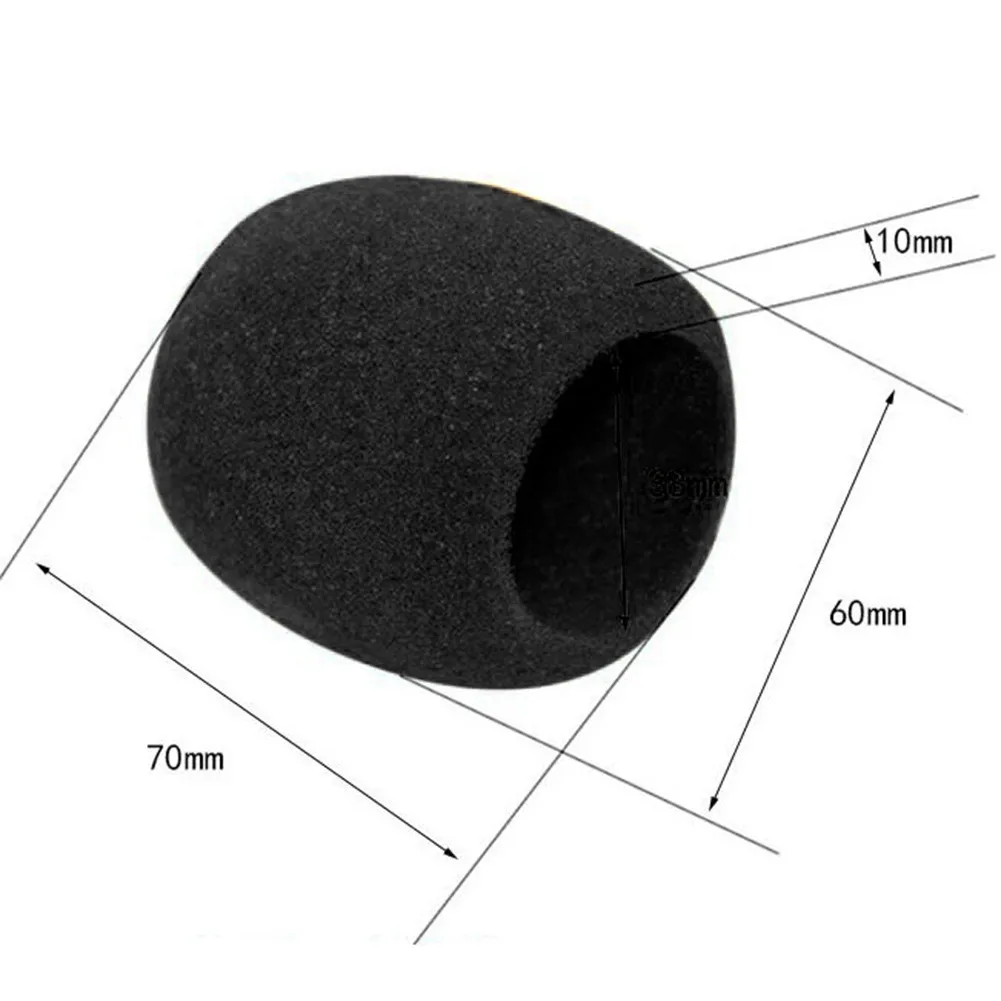 Replacement Foam Handheld Microphone Windscreen Covers 5 Pack Superior Quality Black Foam Material Noise Interference Protection