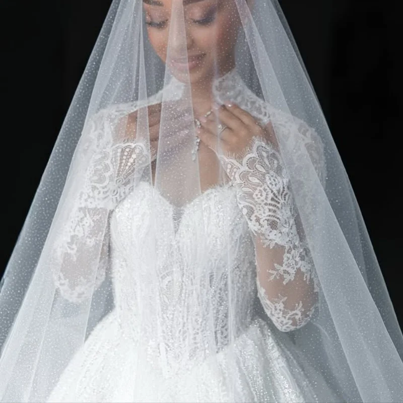 

luxury ivory white Appliques Wedding Dresses flower off-shoulder Sequin decal Bridal Gowns Made Customized