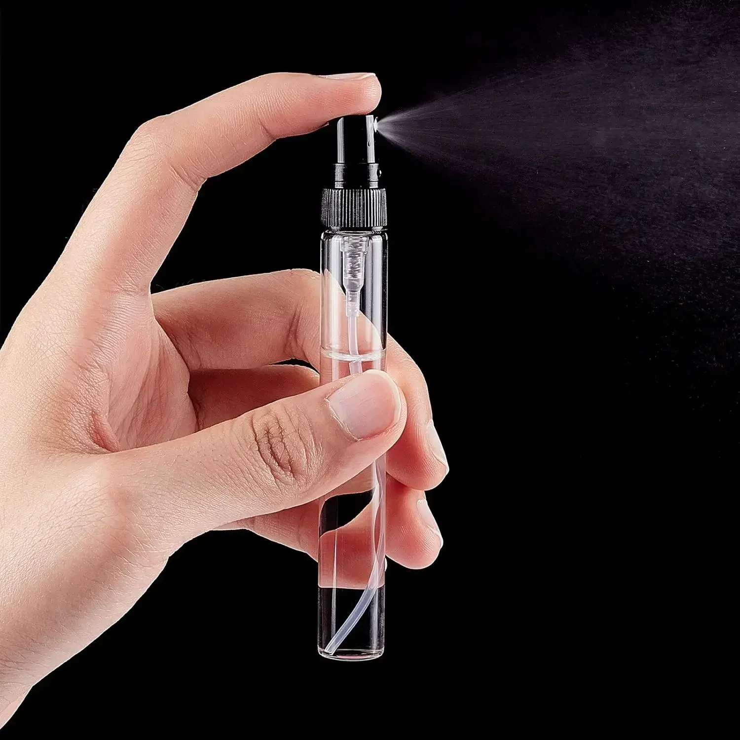 50 garrafas de spray de vidro recarregáveis dos pces 2/3/5/10ml com 4 acessórios gratuitos recipientes cosméticos perfume