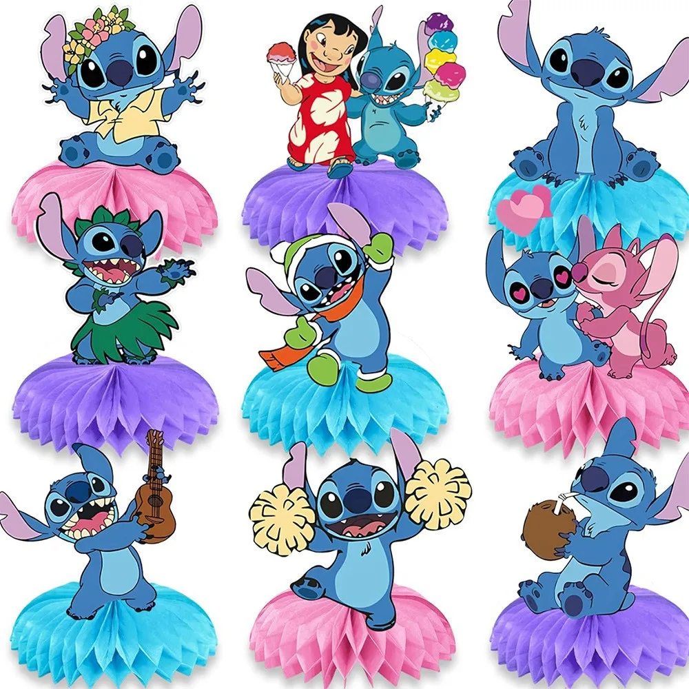 

Disney Lilo & Stitch Desktop Honeycomb Ornaments Centerpieces Birthday Decoration Honeycomb Balls Table Decor Kids Baby Shower