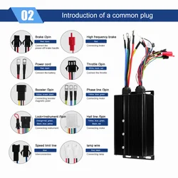 72V/80A 5000W Ebike Sine Wave Controller Light Function Brushless Controller and LCD Color Display for 5000W Motor Kit Parts