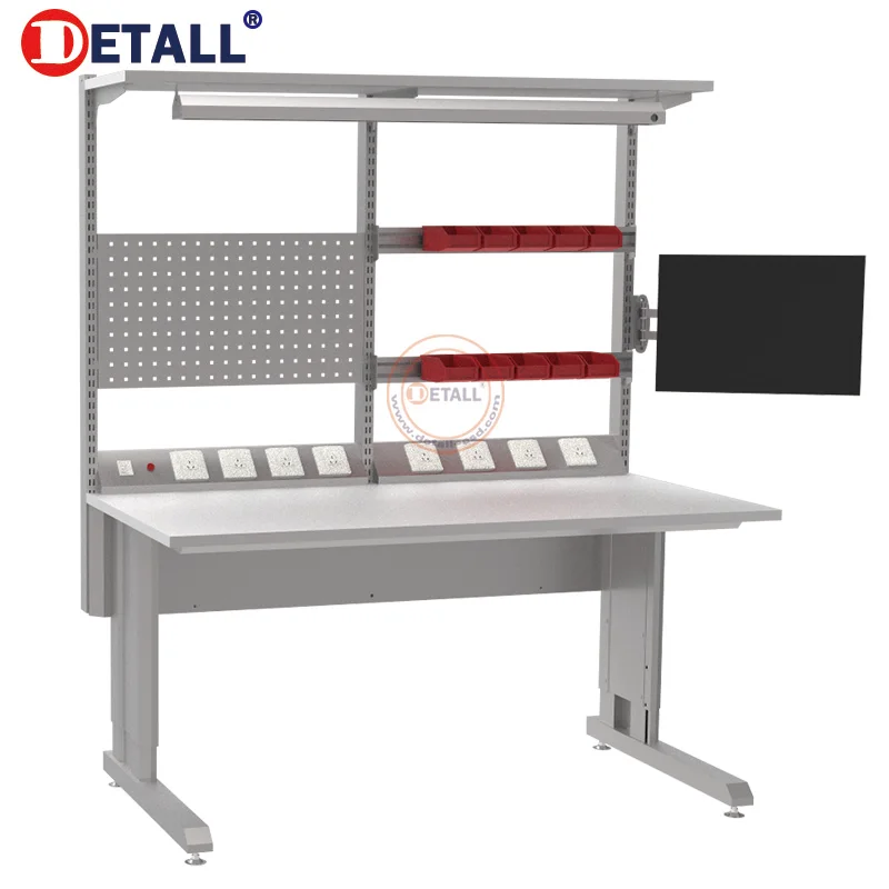 Lab Work Table Antistatic Electronics Technician Workbench Furniture With Modular Accessories