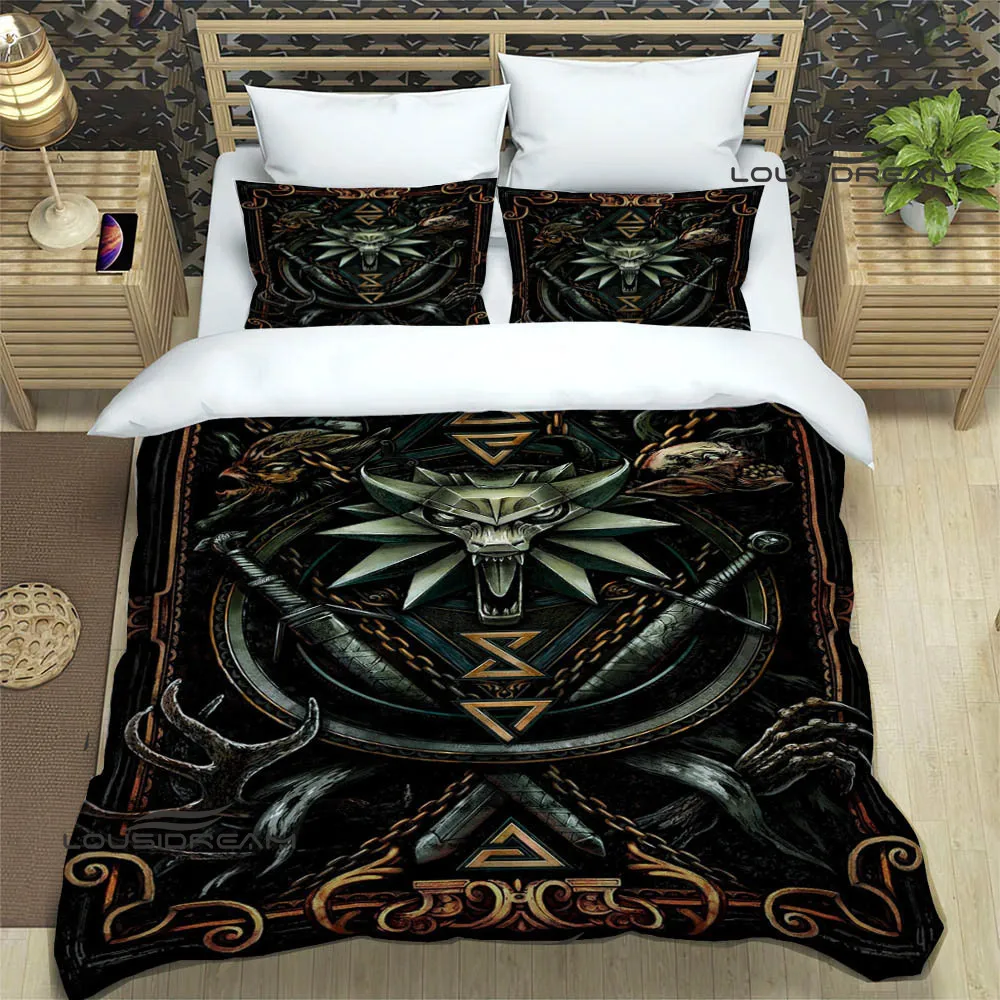 W-Witcher game Printed Bedding Sets exquisite bed supplies set duvet cover bed comforter set bedding set luxury birthday gift