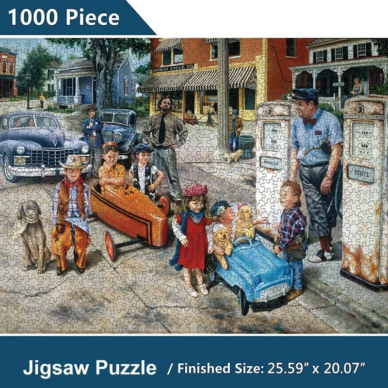 1000 Piece Jigsaw Puzzles For Adults Kids, Jigsaw Intellectual Educational Game Difficult And Challenge/Car Kid