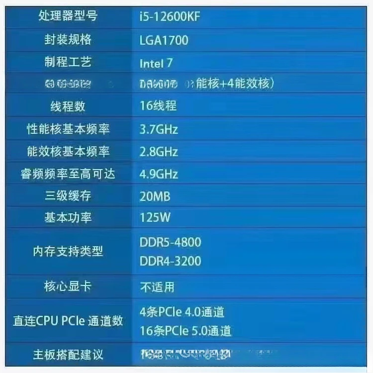 In-tel 12th generation Core i5 12600k i5 12600KF new boxed bulk computer cpu processor 2 pieces starting from approval