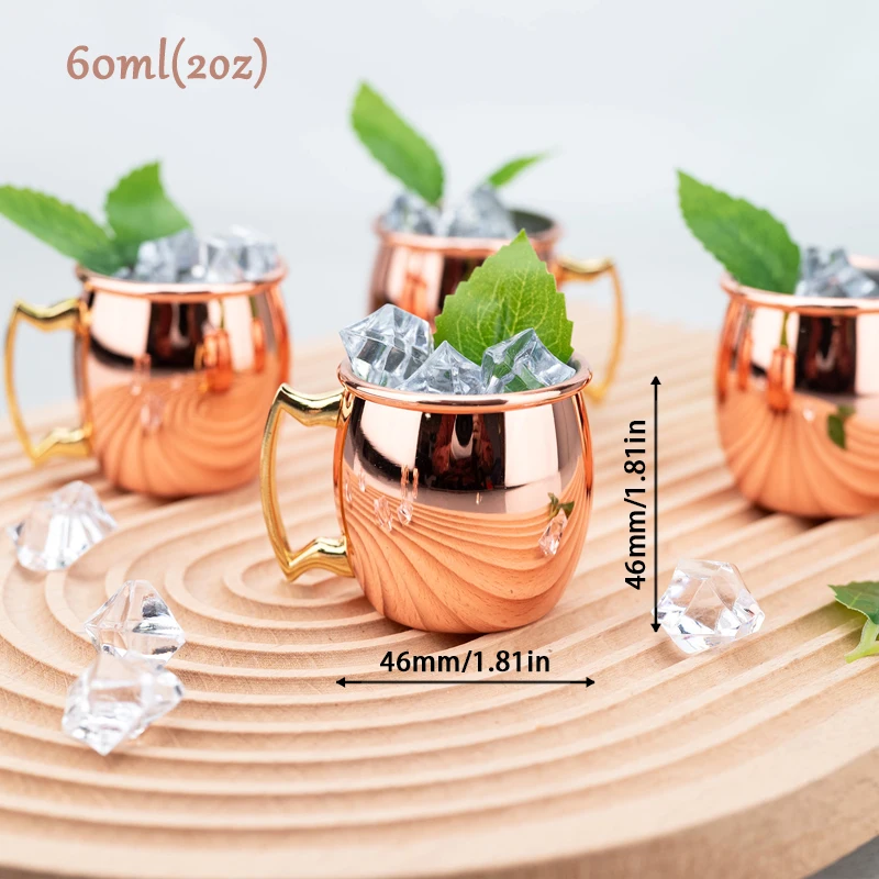 4Pcs 6Pcs 60ml Stainless Steel Cups Mini 304 Stainless Steel Moscow Mule Mugs-Shaped 2oz Cocktail Cups Beer Milk Mug Drinkware - view 6