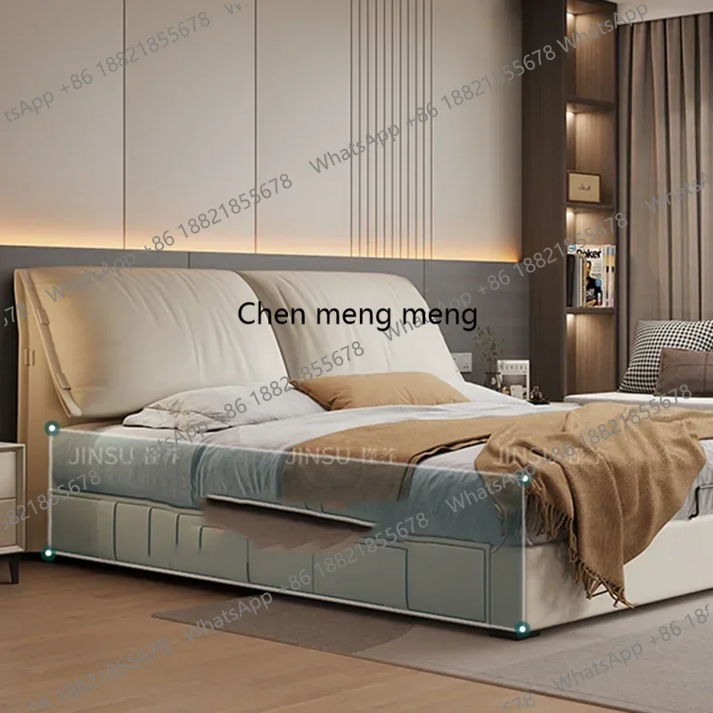 F150Multifunctional Wooden Bed King Size Children Double Storage Floor Safe Sun Soft Castle Bed Japanese Cama Unique Furniture