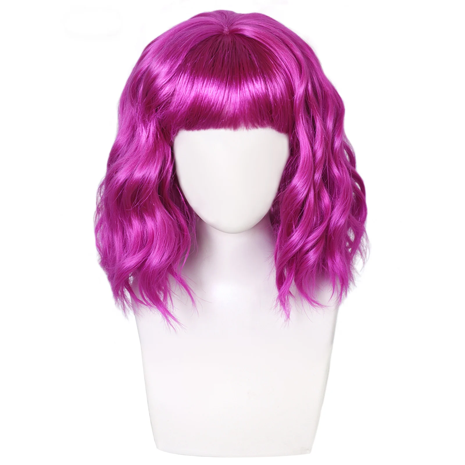 

Synthetic Short Wavy Bob Wig With Bangs And Bob Style, Suitable For Women'S Dressing Wig
