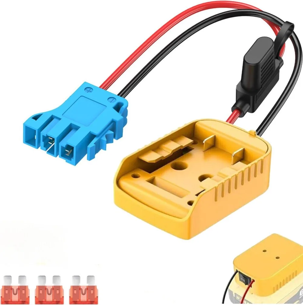 

Power Wheels for Dewalt Battery Converter Kit with Fuse & Switch and Wire Connector 12AWG Wire for DIY Rc Toys and Ride On Truck