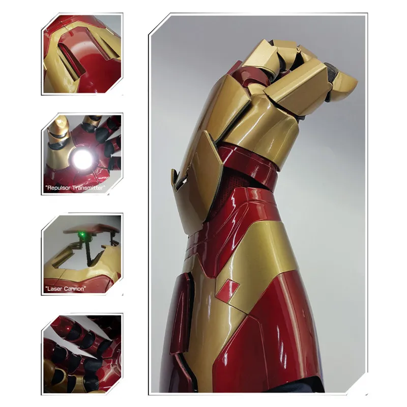 

Avengers 4 Iron Man 1:1 Armor Wearable Arm Mk42 Gloves Cos Model Toy Handmade Peripheral Joint Movable Male Gift In Stock