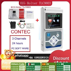 Genuine CONTEC 9803 3 Channels ECG Holter, EKG Holter, Dynamic ECG Monitor System, 24 hours ECG Recorder TLC9803