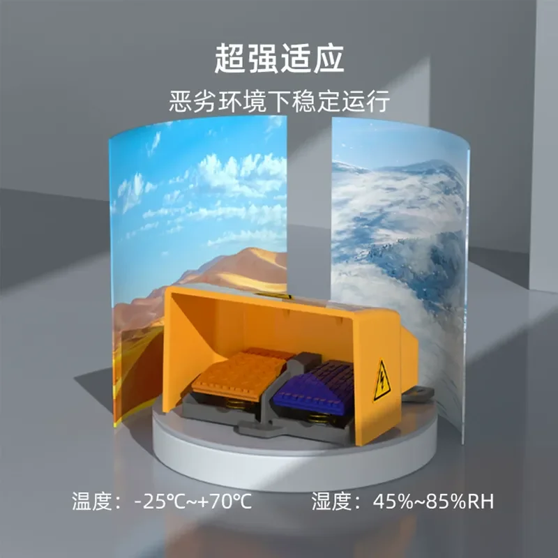 KACON HRF-HD5NX Industrial Aluminum Alloy Housing Three-sided Protection Heavy Duty Duplex Foot Switch